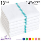 Liliane Collection 13 Green Kitchen Dish Towels - 27'' X 14'' 2-Ply Commercial Grade Absorbent 100% Cotton Kitchen Towels - Clas