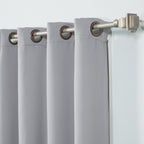 Best Home Fashion Basic Thermal Insulated Blackout Curtains - Antique Bronze Grommet Top - Grey - 52'' W X 96'' L (Set Of 2 Pane
