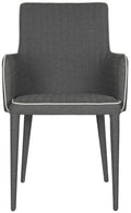 Safavieh Home Collection Summerset Mid-Century Modern Dark Grey and White Arm Chair