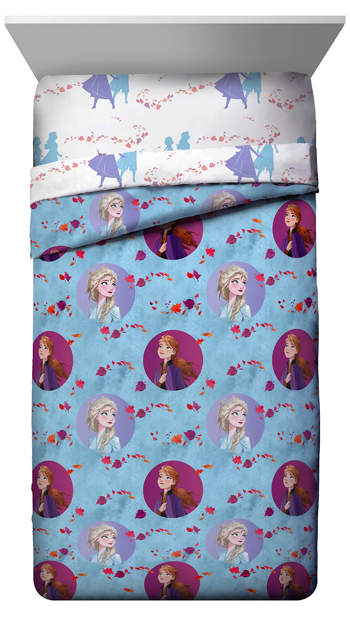 Jay Franco Disney Frozen 2 Sister Dots Twin Comforter, Blue