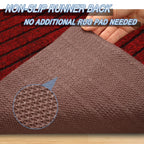 Freadem Runner Rugs 2' X 29' Indoor Outdoor Carpet Runner, Area Rugs With Anti-Slip Rubber Backing For Aisle Hallway Balcony Gar