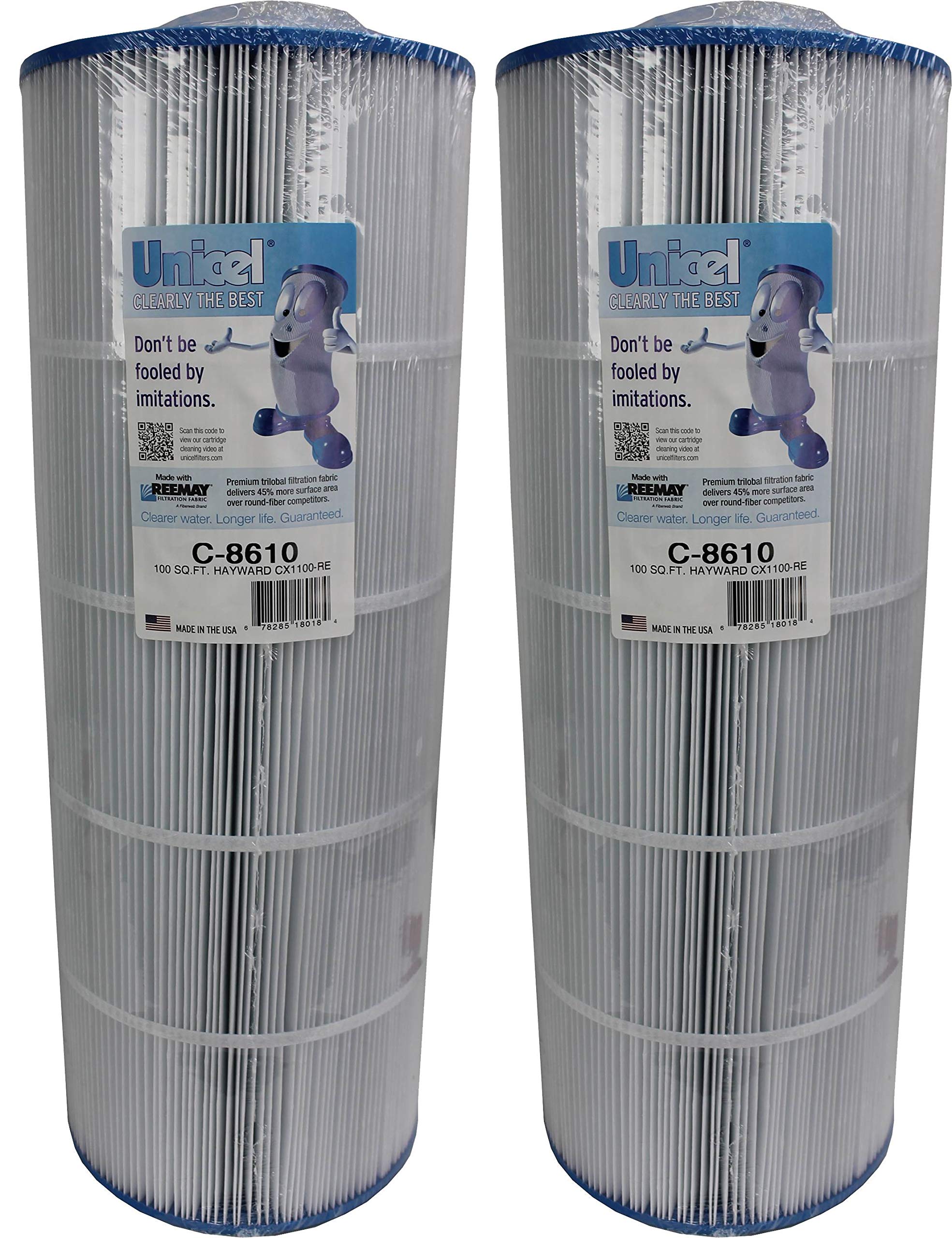 Unicel C-8610 100 Square Foot Media Replacement Pool Hot Tub Spa Filter Cartridge With 153 Pleats (2 Pack)