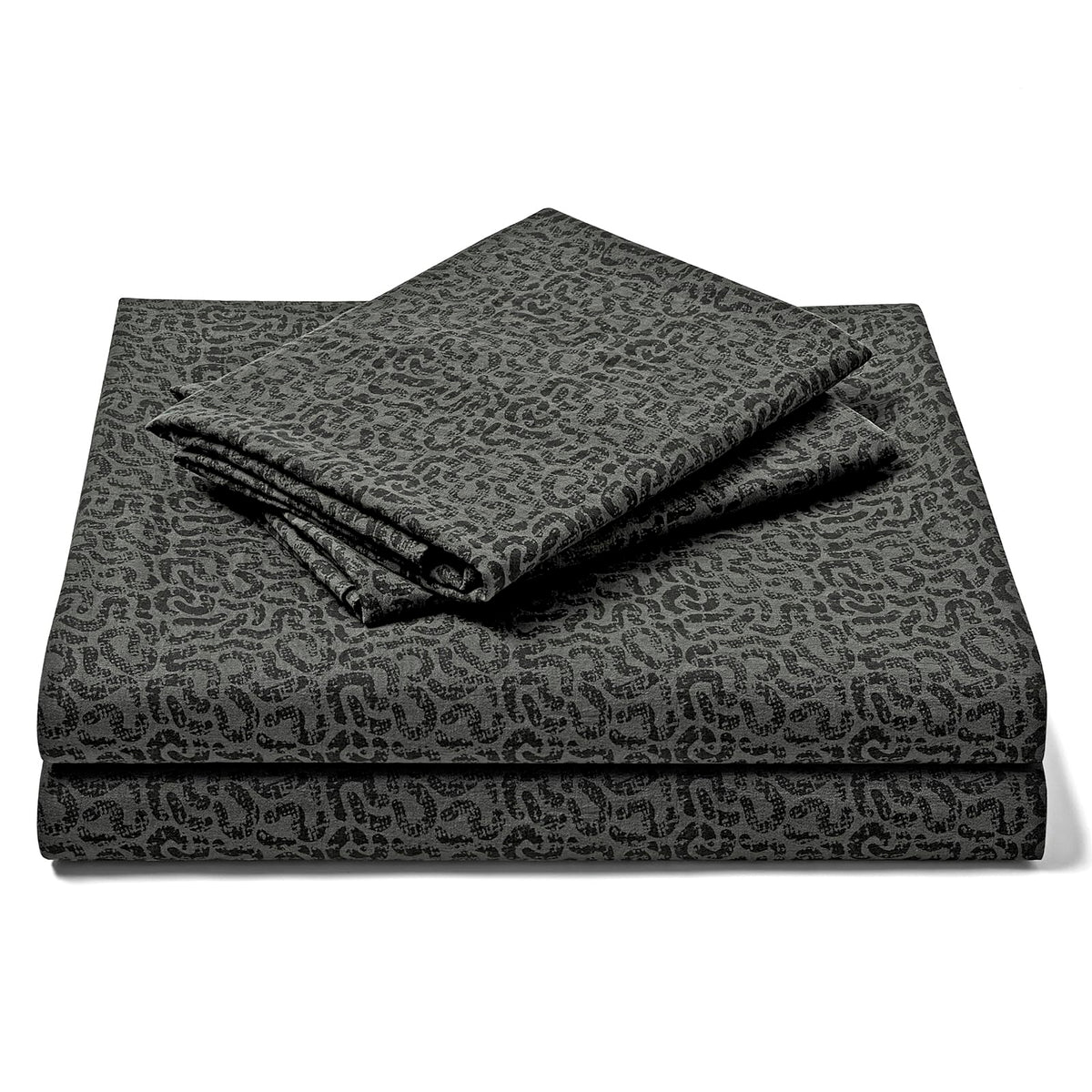 Freshculture Printed Bed Sheets - Ultra Soft Full Size Bed Sheets - Brushed Microfiber Black Leopard Sheets - Deep Pockets - Eas