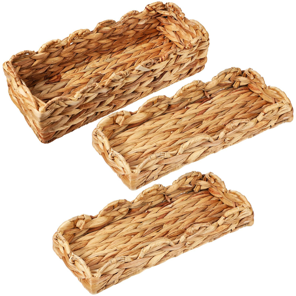 Umigy 3 Pcs Wicker Baskets Water Hyacinth Toilet Paper Basket Woven Rectangle Toilet Tank Basket Hyacinth Paper Storage Holder O