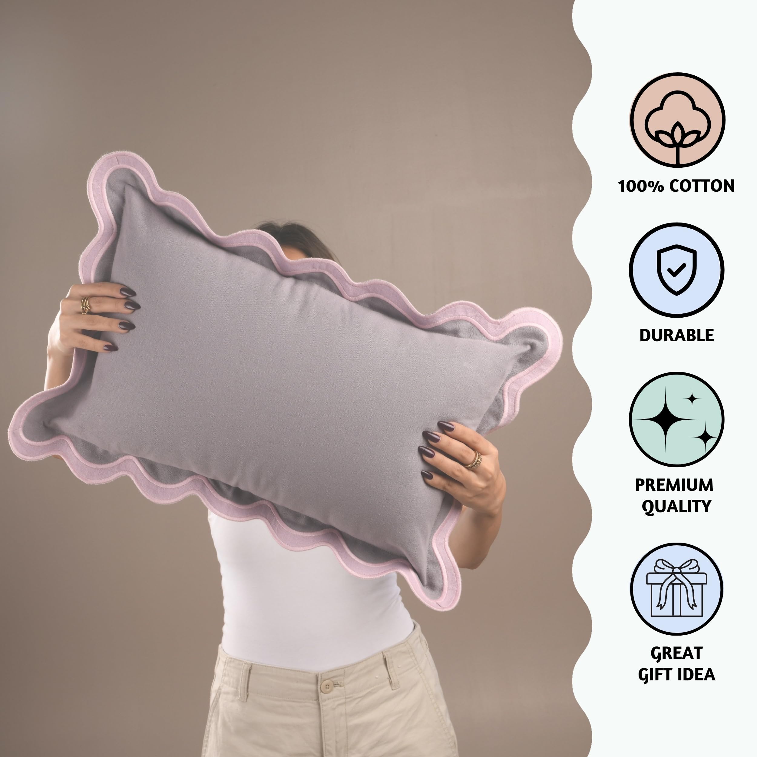 Folkulture Throw Pillow Covers 12X20 Lumbar Pillow Decorative, Set Of 2 Couch Pillows For Living Room, Cute Outdoor Pillows, Cot