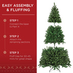 Best Choice Products Artificial Christmas Tree, 6Ft Premium Unlit Realistic Spruce Holiday D  Cor W/Dense Branches, Easy Assembl