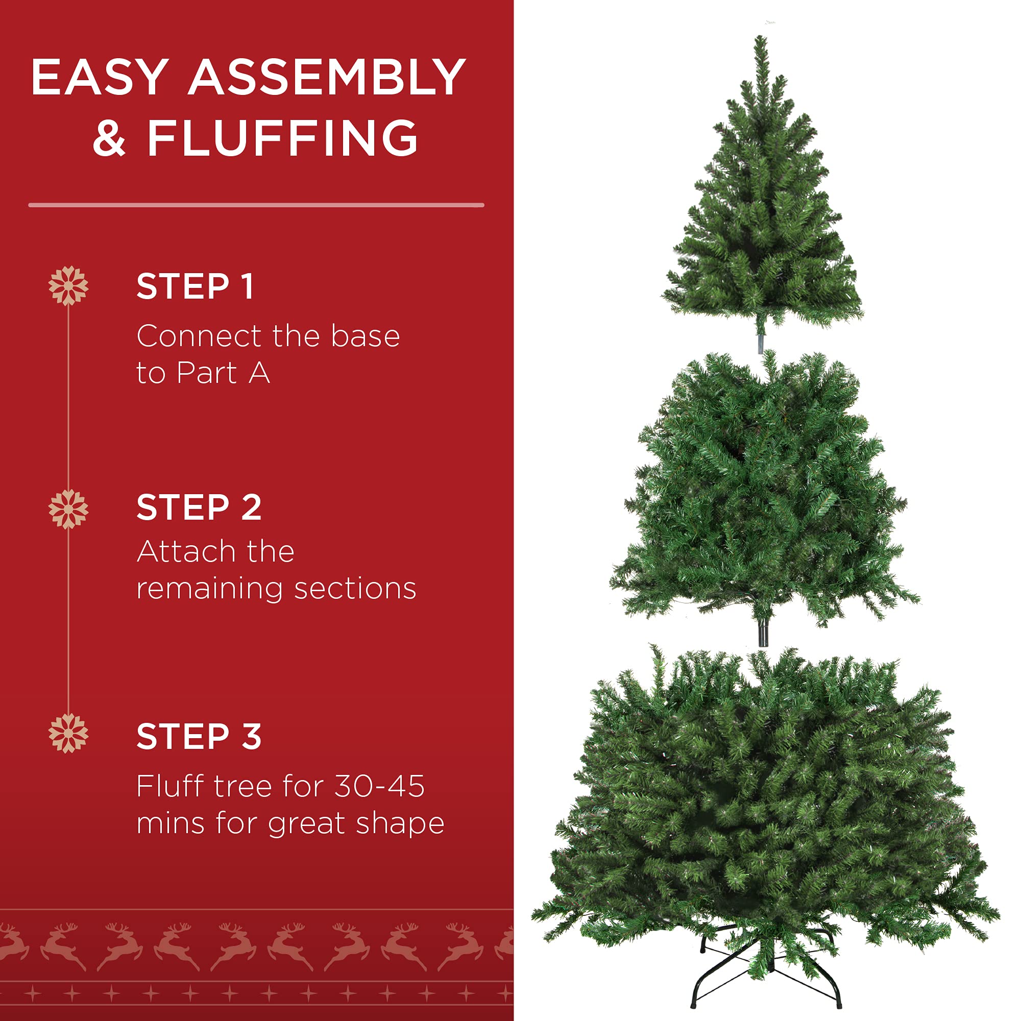 Best Choice Products Artificial Christmas Tree, 6Ft Premium Unlit Realistic Spruce Holiday D  Cor W/Dense Branches, Easy Assembl