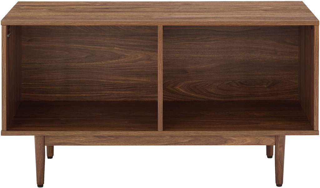 Crosley Furniture Liam Medium Vinyl Record Storage TV Stand and Entertainment Center, Media Console, Walnut