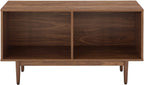 Crosley Furniture Liam Medium Vinyl Record Storage TV Stand and Entertainment Center, Media Console, Walnut