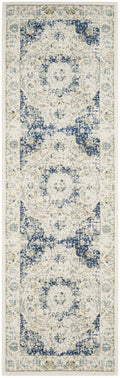 SAFAVIEH Evoke Collection Runner Rug - 22 x 7, Ivory & Blue, Shabby Chic Oriental Medallion Design, Non-Shedding & Easy Care, 