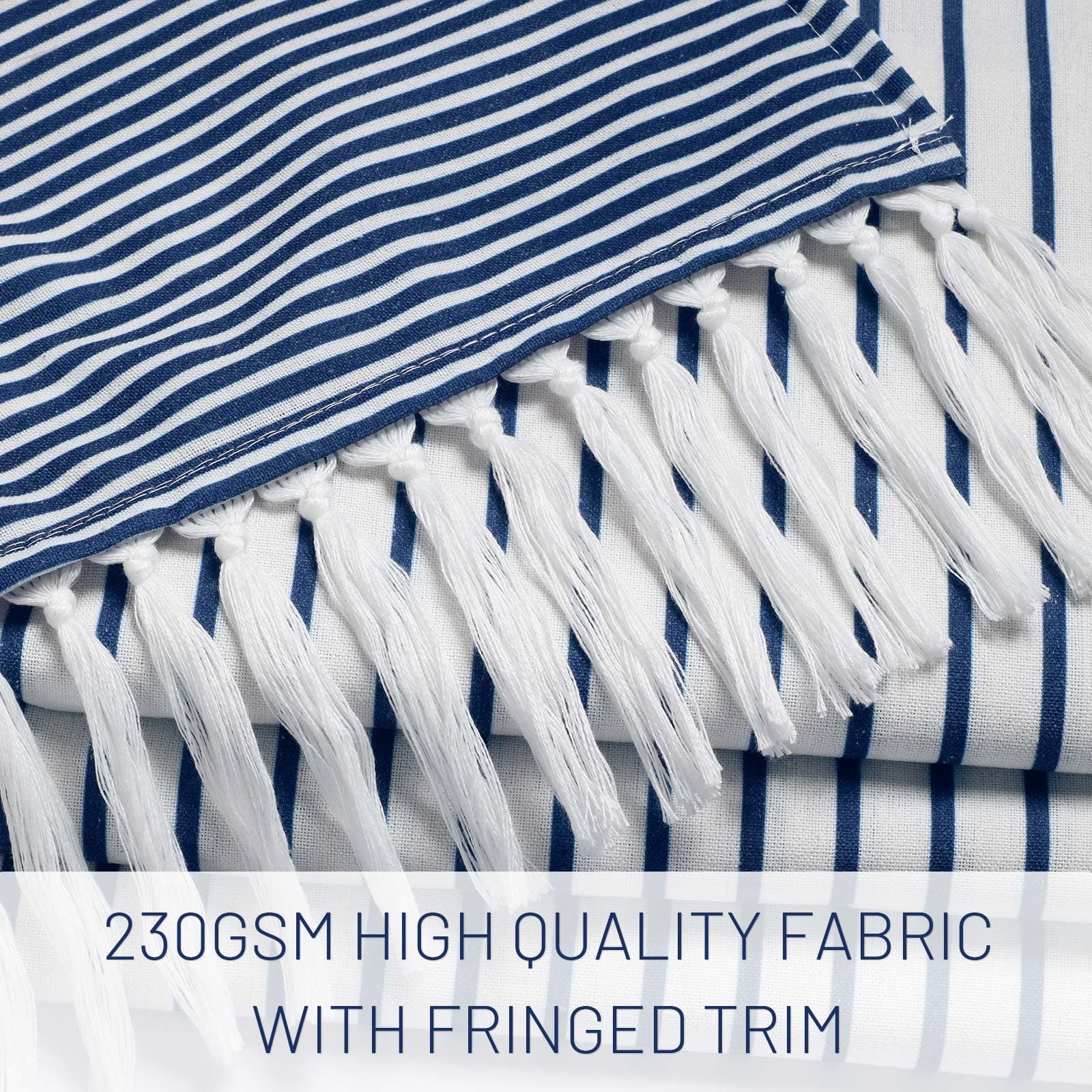 Awellife Navy Blue Shower Curtain For Bathroom Stripe Tassel Shower Curtain 72 X 96 Inches Farmhouse Linen Extra Long