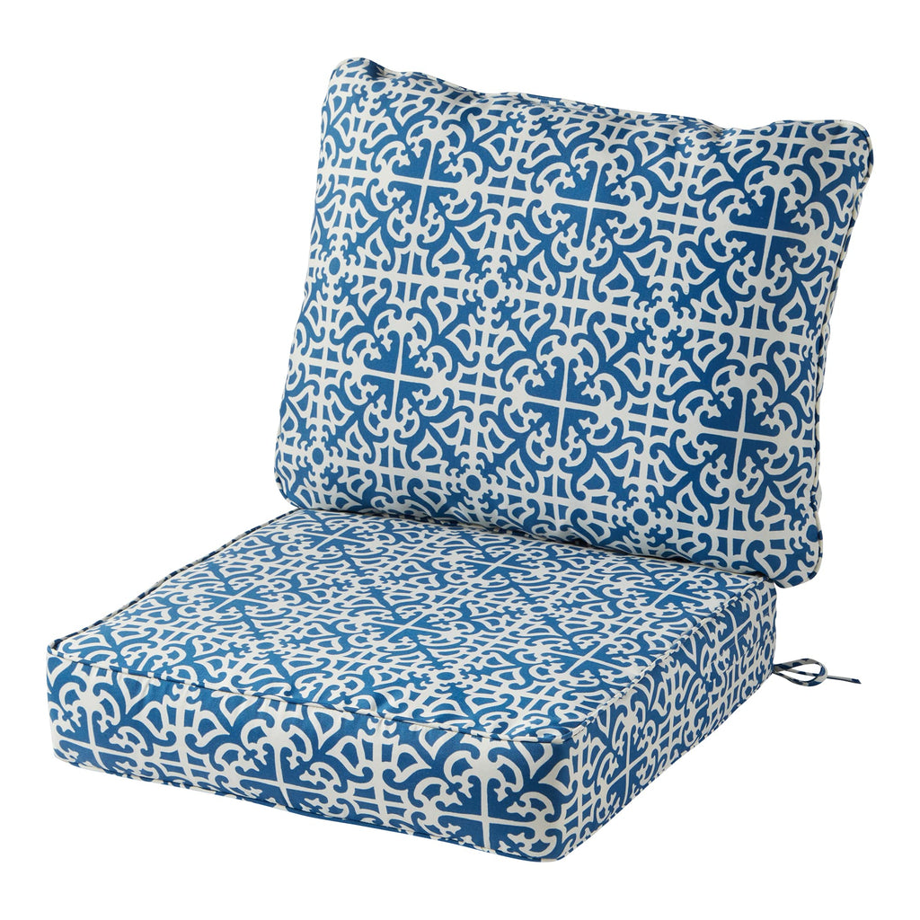 Greendale Home Fashions Outdoor Deep Seat Cushion, 2-Piece Set, Azure