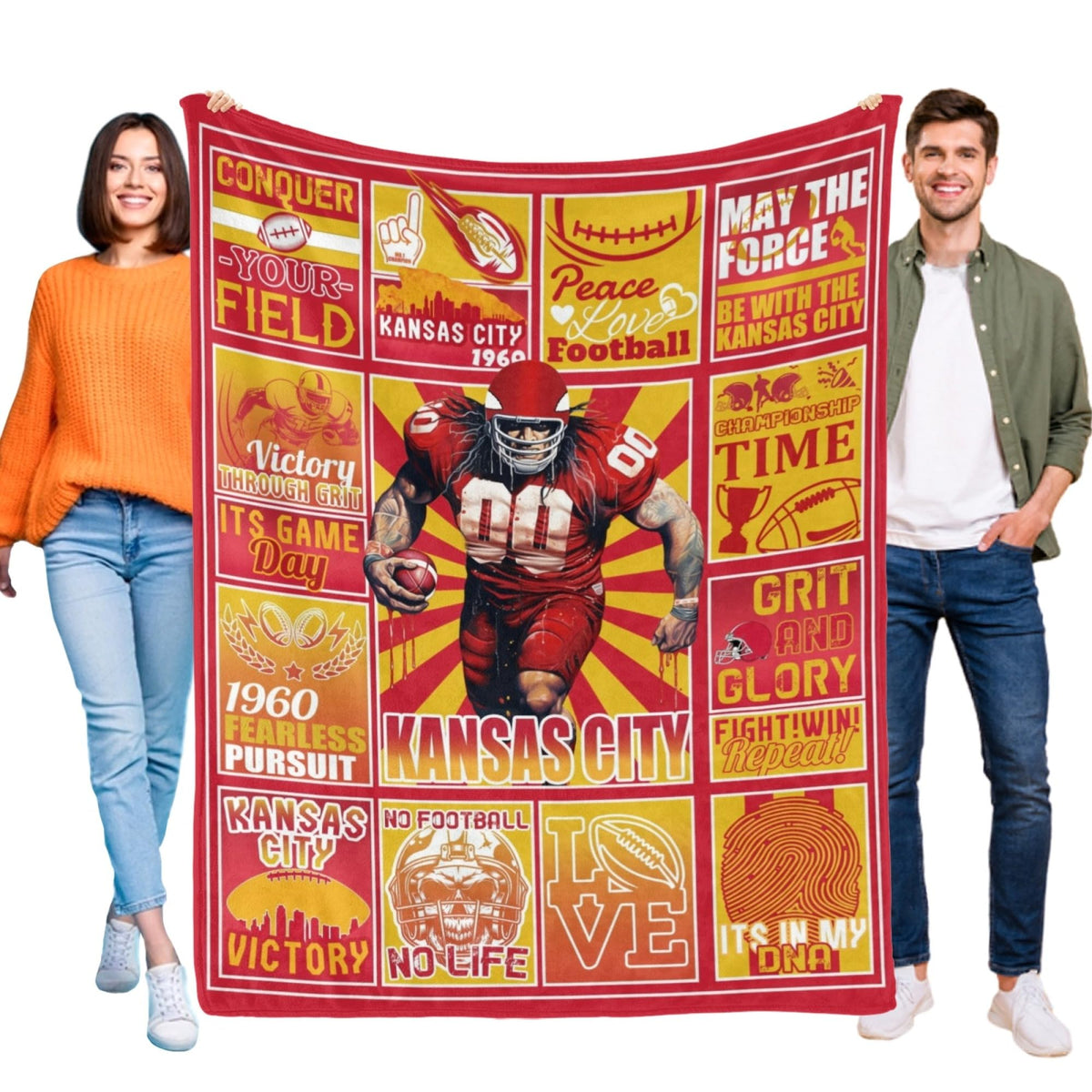 Football Blanket Gifts For Men Women,Football Fans Flannel Blanket,Football Team Fan Gifts Ideas For Men Women Boys Kids Throw B
