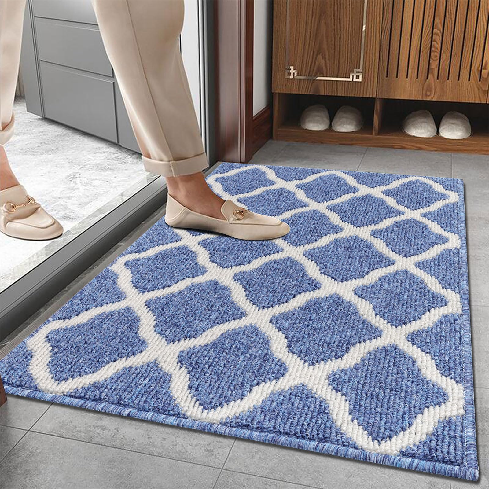SHACOS Door Mats 24x36 Indoor Washable Doormats Non Slip Rubber Backing Dirt Trapper Entryway Rug Entrance Entry Rugs and Mats f