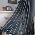 Colorbird Black Curtains For Living Room, 2 Panels Linen Curtains 84 Inches Long, Boho Room Darkening Black Drapes, Embroidered
