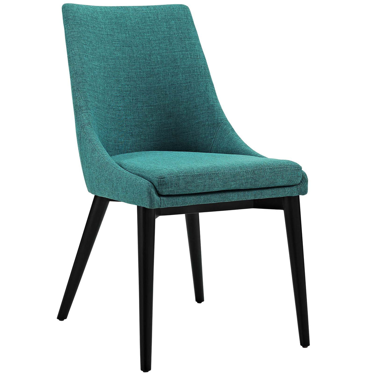 Modway Viscount Mid-Century Modern Upholstered Fabric Kitchen And Dining Room Chair In Teal