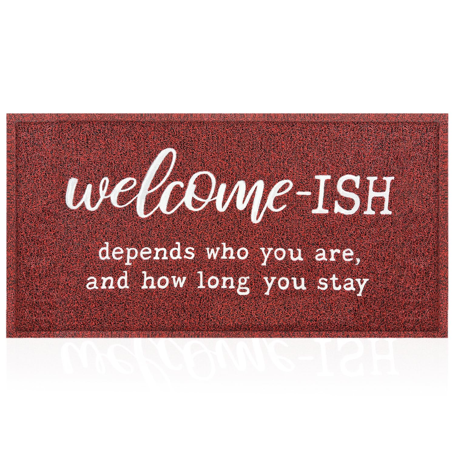 Jjuuyou Large Welcome Doormat Front Door Mat Outdoor Entryway With Anti Slip Rubber Back Funny Indoor Welcome-Ish Depends Who Yo