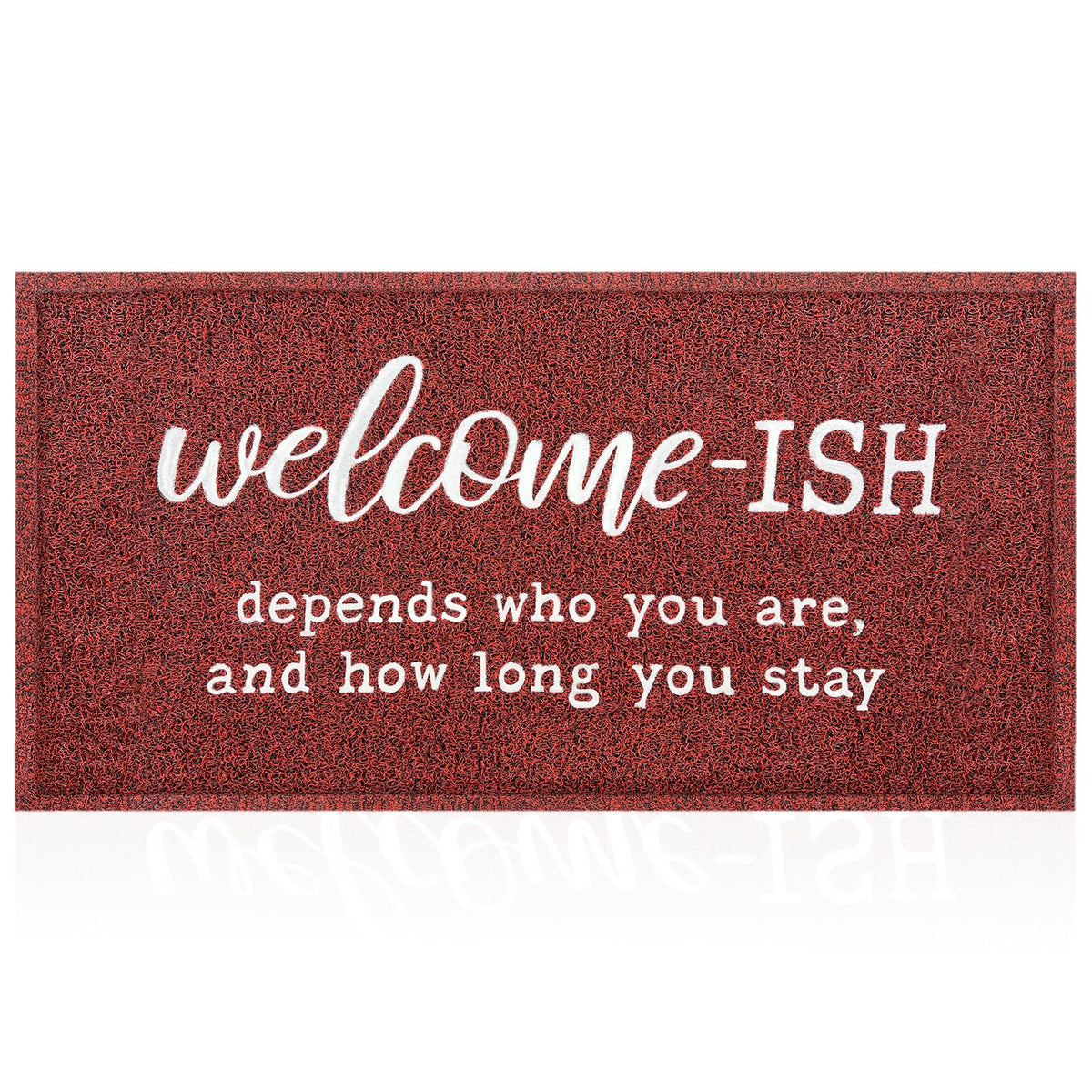 Jjuuyou Large Welcome Doormat Front Door Mat Outdoor Entryway With Anti Slip Rubber Back Funny Indoor Welcome-Ish Depends Who Yo