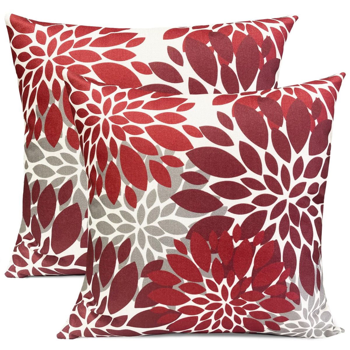 Rysmiyou Decorative Throw Pillow Covers Set Of 2 Wine Red Pillow Covers 22X22 Inch Couch Pillow Covers For Sofa Living Room Outd