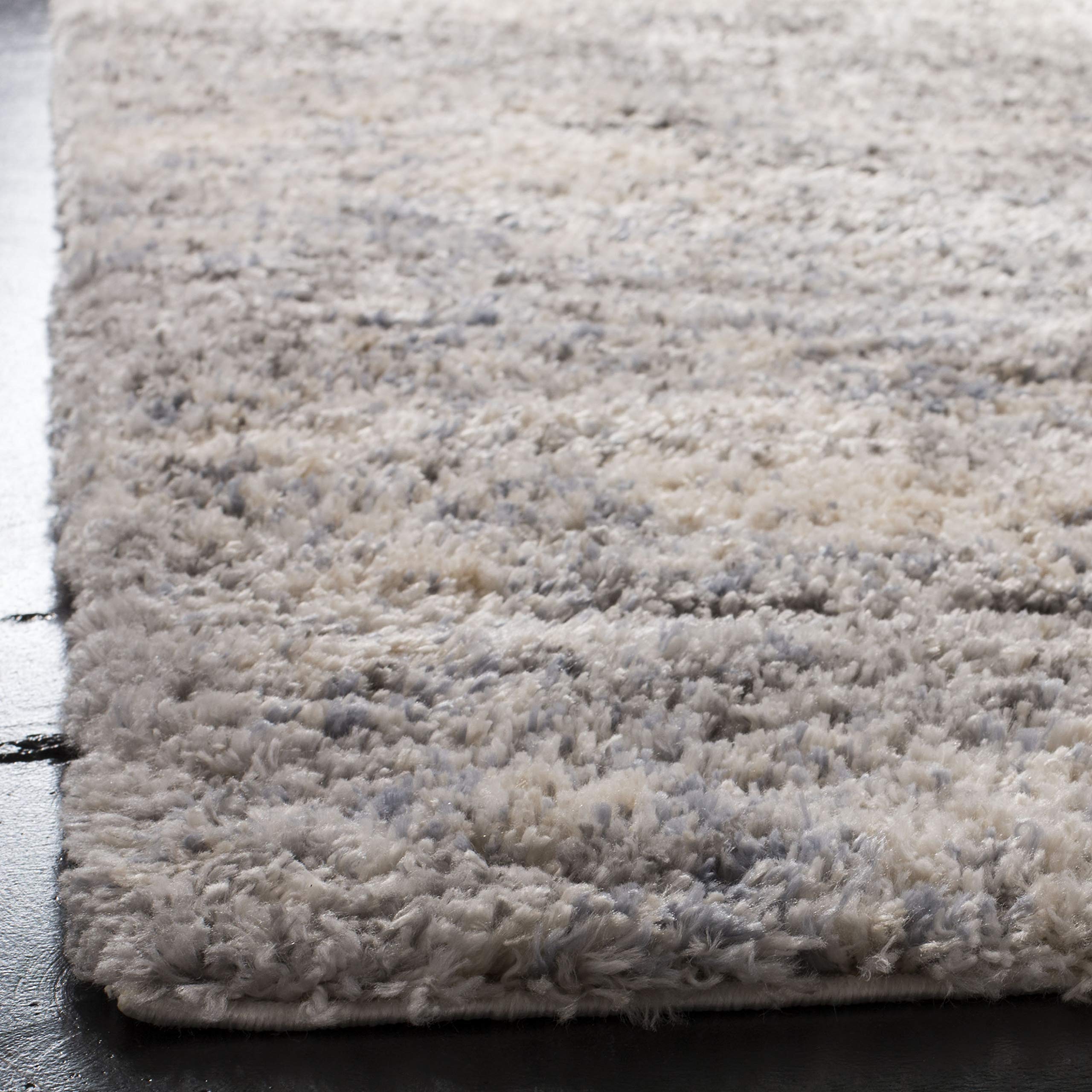 Safavieh Berber Shag Collection Runner Rug - 2' X 14', Grey Blue & Cream, Abstract Design, Non-Shedding & Easy Care, 1.2-Inch Th
