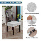 Genina Waterproof Seat Covers For Dining Room Chair Covers Waterproof Dining Chair Covers (2 Pcs-Rear-Covered, White)