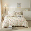 Garden Pink Floral Comforter Queen Size Comforter Set Fluffy Soft Microfiber Chic Pink Floral Bedding Comforter With 2 Pillowcas