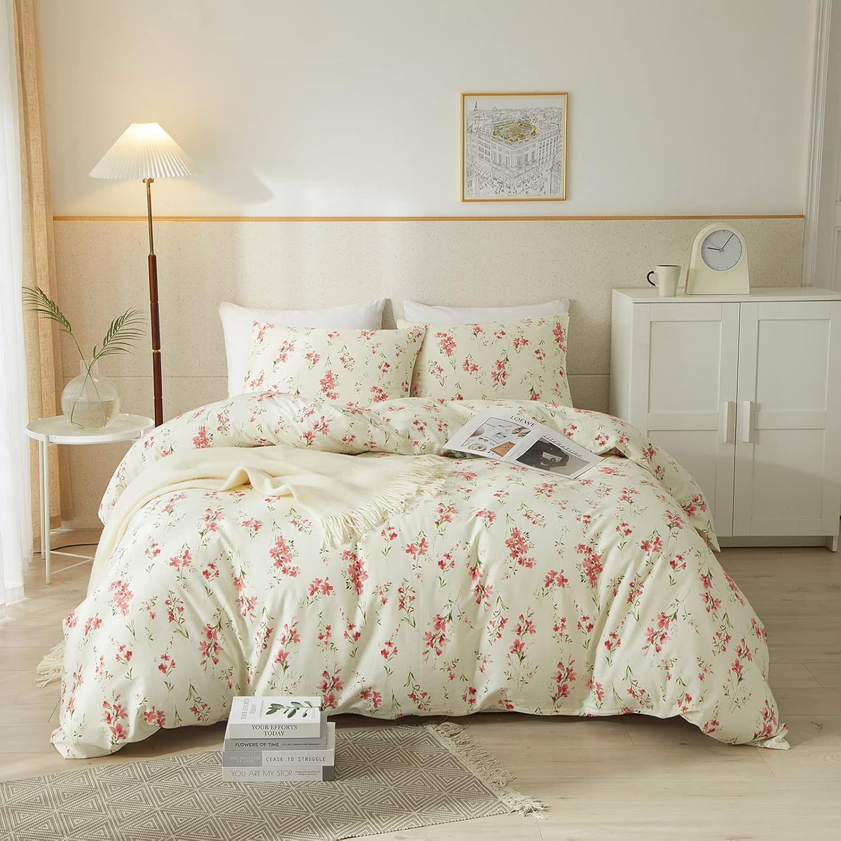 Girls Pink Floral Comforter Set Twin Xl Boho Garden Floral Bedding Comforter Set Fluffy Soft Microfiber Flowers Comforter With 2