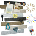 Youdeful 8Pcs Bulletin Board Strips,Black Brown Gray Felt Pin Board Bar Strips With 50 Pushpins, Self-Adhesive Felt Cork Board S