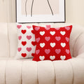 Wokani Valentines Day Throw Pillow Covers 18X18 Set Of 2 Love Heart Couples Decorations Embroidery Cushion Covers Home Decor For