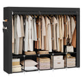 SONGMICS Portable Closet, Wardrobe Closet Organizer with Cover, 5 Hanging Rods and Shelves, 4 Side Pockets, 83 x 17.7 x 65.7 Inc