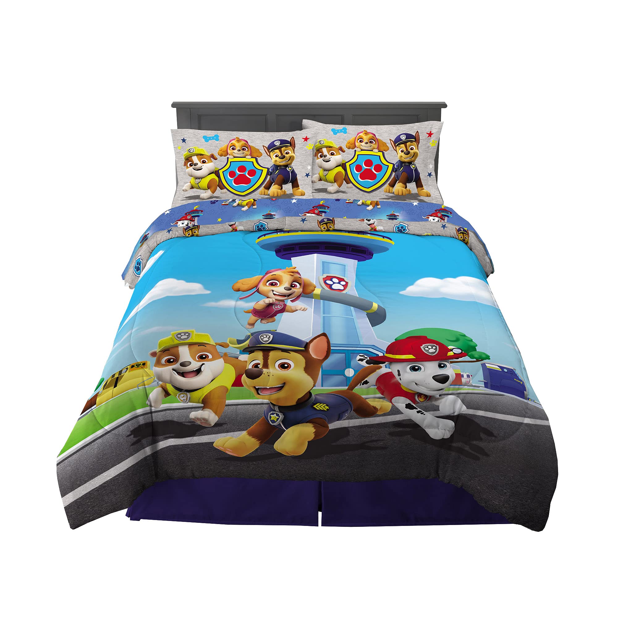 Franco Paw Patrol Kids Bedding Super Soft Comforter And Sheet Set, 5 Piece Full Size, (Official) Nickelodeon, 39 X 75 Inch