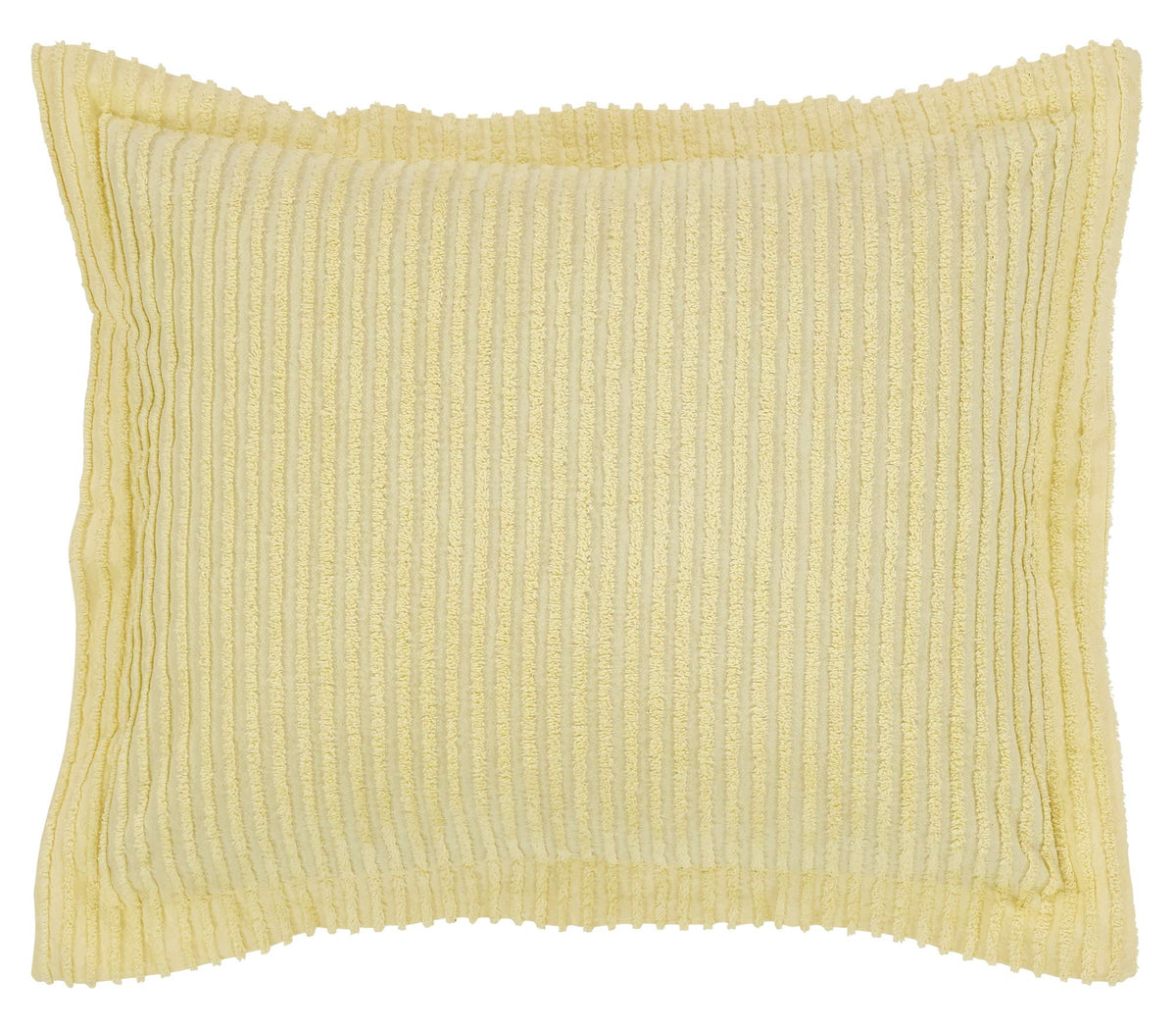 Better Trends Jullian Collection Is Super Soft And Light Weight In Bold Stripes Design 100% Cotton Tufted Unique Luxurious Machine Washable Tumble Dry, Standard Sham, Yellow