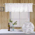 Ovzme Anji Bird 2 Panels Sheer Kitchen Valances For Windows 14 Inches Long, Classic Rod Pocket Light Filtering Semi White Sheer
