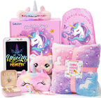 Golray 10 Pcs Unicorn Gifts For Girls Toys Christmas Birthday Gifts Kids Girls Age 3 4 5 6 7 8 9 12 With Glowing Blanket/Lcd Dra