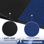 Door Mat Heavy Duty Outdoor Indoor Doormat Low Profile Front Door Mat Large 48X72 Inch Blue Entrance Welcome Mats Easy Clean Pat