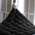 Kakabell Pinch Pleat Goose Down Feathers Comforter Cal King Size All Season-Ultra Soft And Cozy Noiseless Duvet Insert With 100%