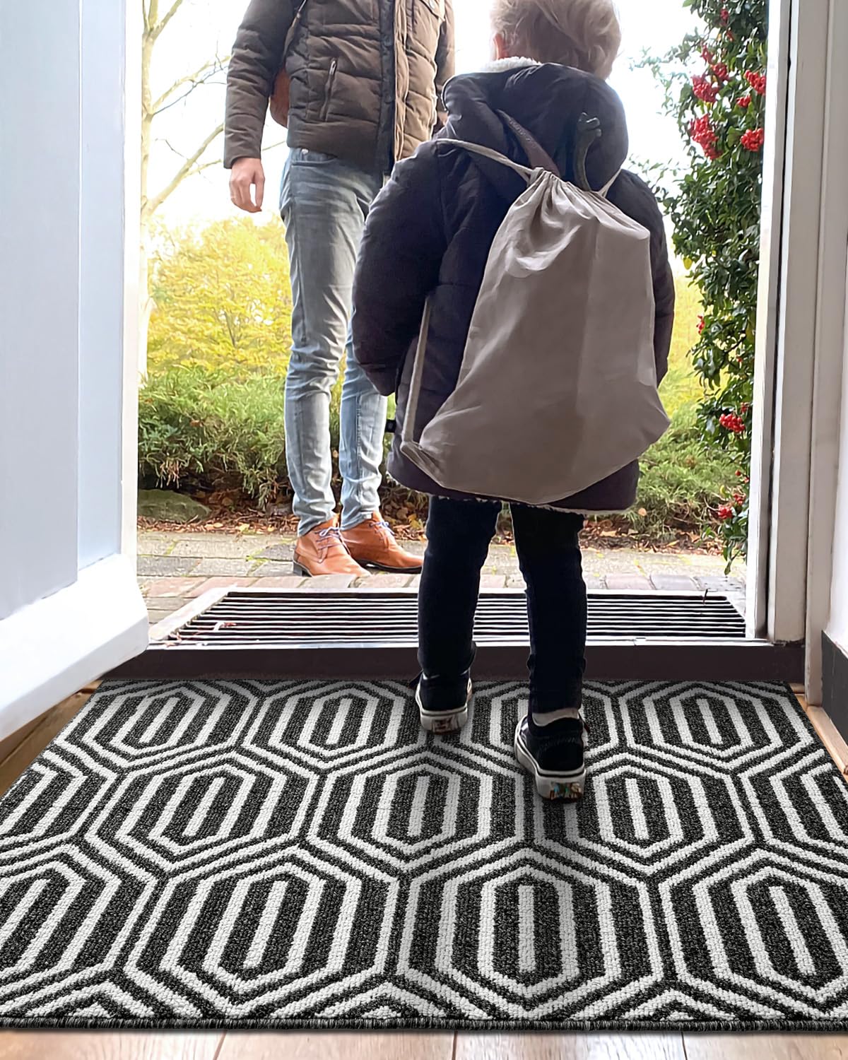 Dexi Front Door Mats For Entryway, Non Slip Washable Entry Doormat, Absorbent Resist Dirt Inside Floor Mat, Low-Profile Entrance