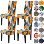 HZDHCLH Chair Covers for Dining Room Set of 4,Stretch Spandex Geometric Parsons Chair Slipcover 4 Pack,Washable Anti-Dust Chair 