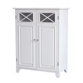 Teamson Home Dawson Wooden Freestanding Floor Cabinet with 1 Fixed 1 Adjustable Shelves 3 Storage Spaces 2 Glass Paneled Doors a