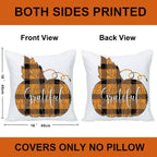 18X18 Fall Pillow Cover Set Of 4 Harvest Buffalo Plaid Wreath Pumpkin Maple Leaves Truck Throw Pillows Cases Thanksgiving Hallow