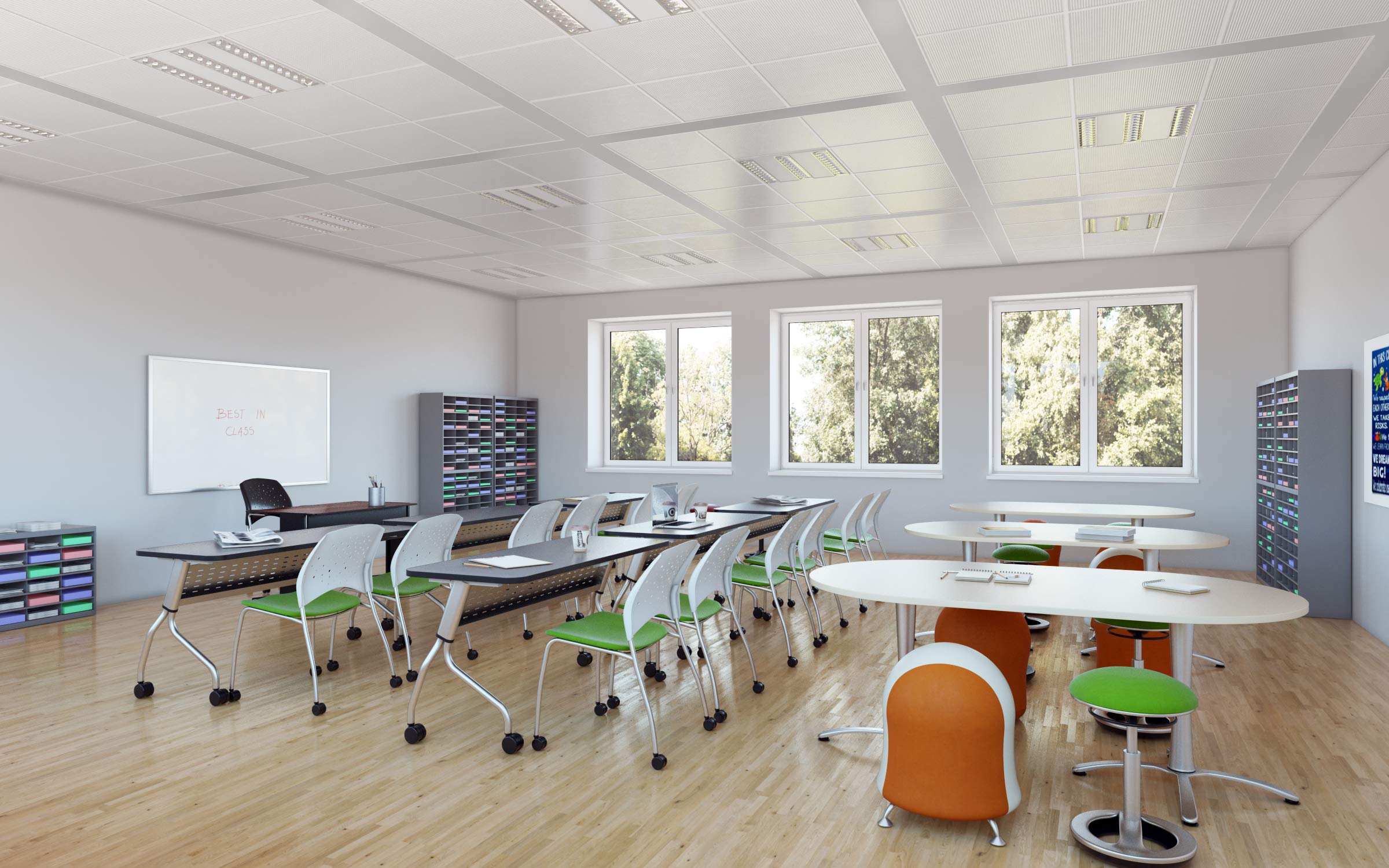 Safco, Zenergy Ball Chair, Active Seating, Anti-Burst, Inflatable Chair for Home Office and Classroom, Orange Mesh