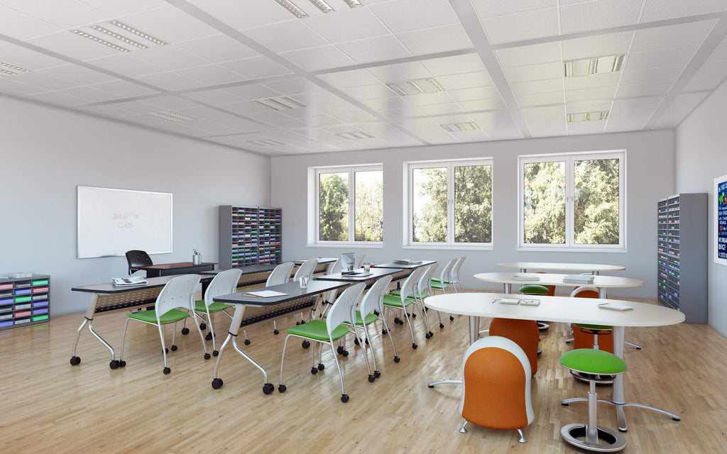 Safco, Zenergy Ball Chair, Active Seating, Anti-Burst, Inflatable Chair for Home Office and Classroom, Orange Mesh