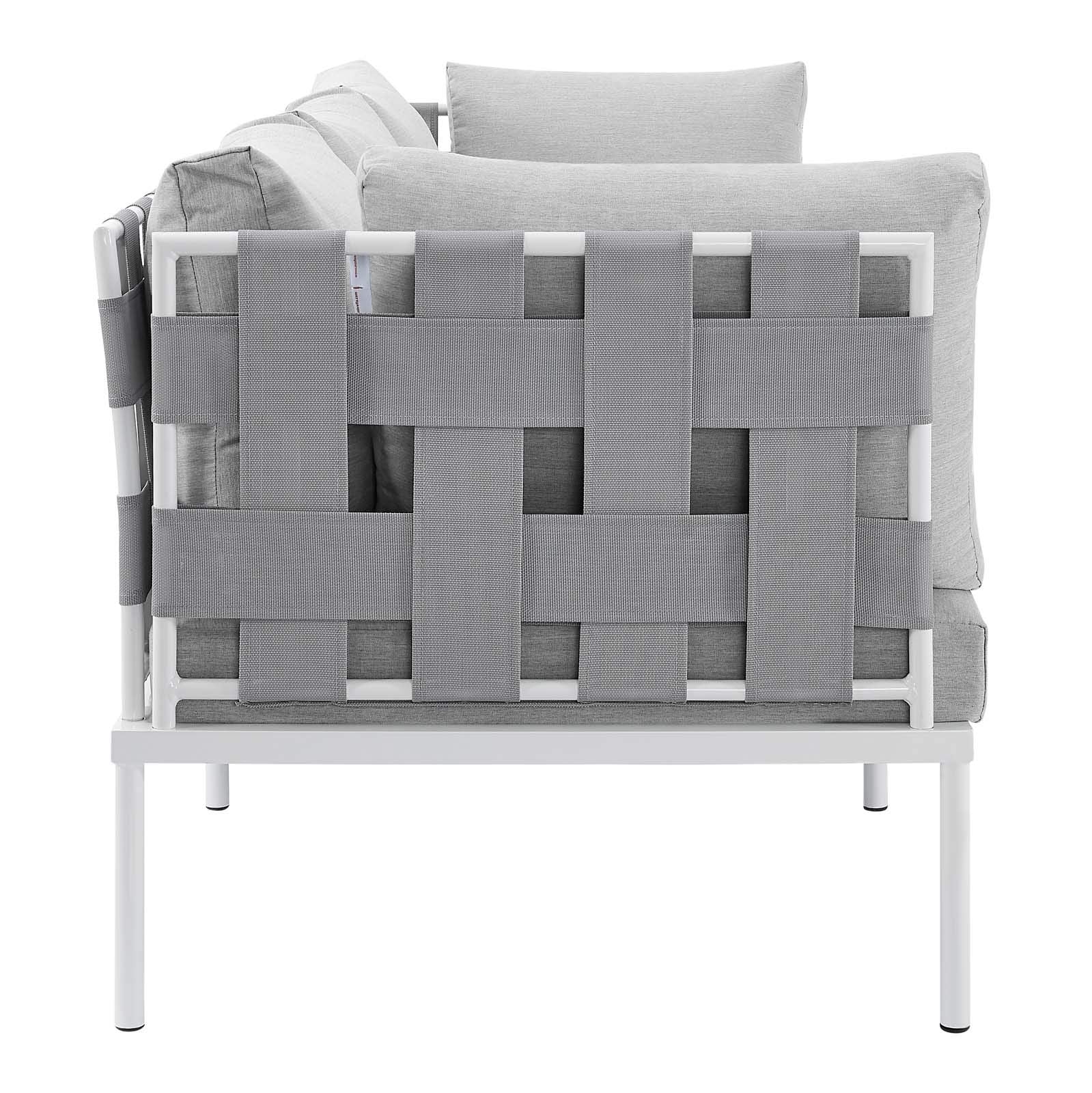 Modway EEI-4968-GRY-GRY Harmony Outdoor Patio Aluminum Sofa, Gray Gray