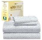 California Design Den Floral Sheets Pattern Twin Sheet Set - Luxury 400 Thread Count 100% Cotton Sheets (Blooming Meadows)