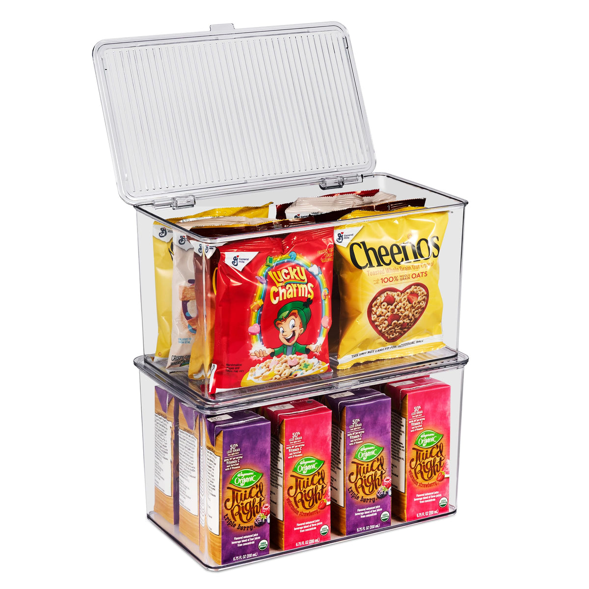 Sorbus Clear Storage Bins with Lids, Stackable Organizer (Large)