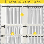 Nicetown Faux Linen Greyish White Curtains For Bedroom, Rod Pocket/Back Tab/Hook Belt Room Darkening Thermal Curtains Noise Redu