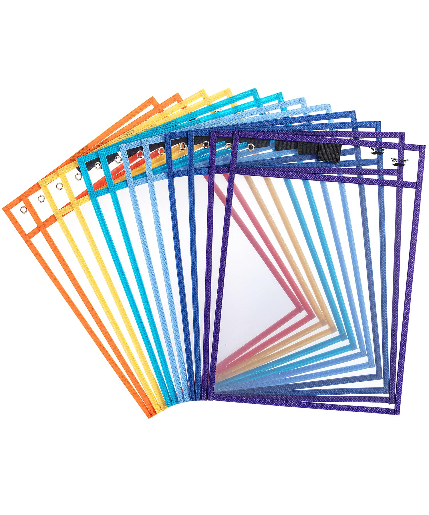 Mr. Pen- Dry Erase Pocket Sleeves, 10'X14', 12 Pcs, Colorful Dry Erase Sleeves, Plastic Sleeves For Paper 8.5X11, Dry Erase Po