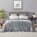 Dreamnine Oversized Soft Fuzzy Fleece Bed Blanket King Size 108'' X 90'', Extra Large Solid Gray Lightweight Velvet Blanket, Dec