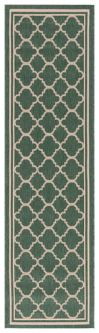 Safavieh Courtyard Collection Runner Rug - 2'3' X 8', Dark Green & Beige, Trellis Design, Non-Shedding & Easy Care, Indoor/Outdoor & Washable-Ideal For Patio, Backyard, Mudroom (Cy6918-322)