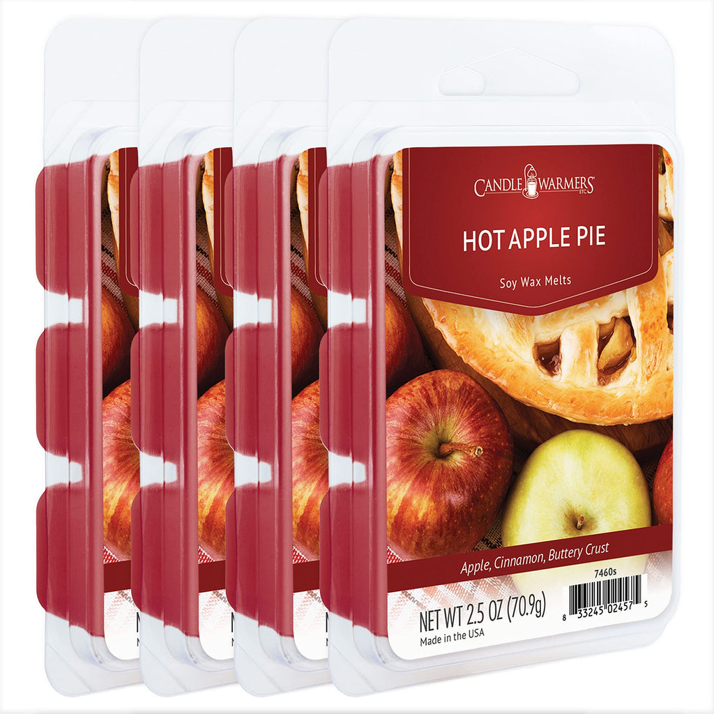 Candle Warmers Etc Classic Wax Melts 2.5oz, Hot Apple Pie Fragrance (4-Pack) - Each Pack has x4 2.5 oz Wax Melts and 30 Hours of